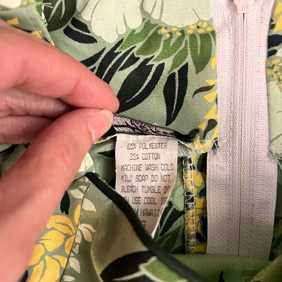 Vintage Hoku Hawaii Hibiscus Green Traditional Muumuu Dress Sz S - Picture 9 of 12